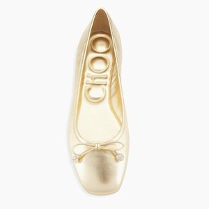 Jimmy Choo Elme Metallic Leather Ballerina Flats
